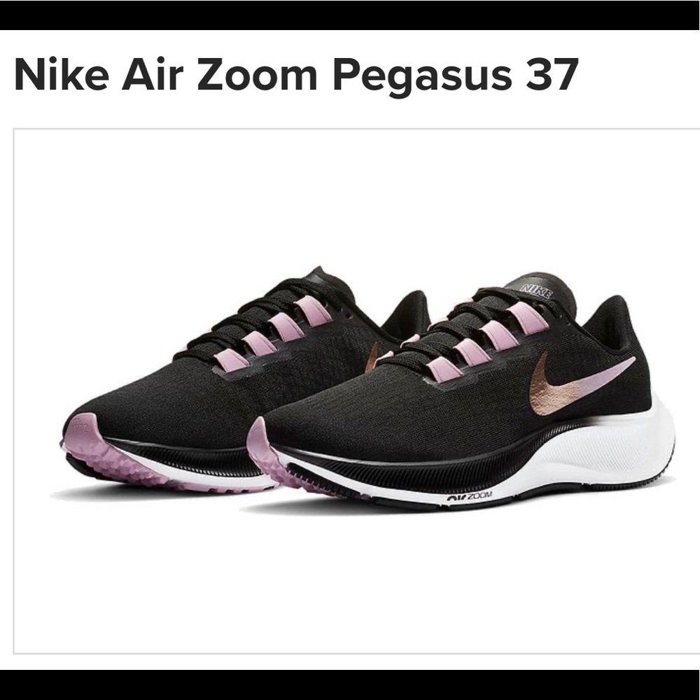 🦄Nike Air Zoom Pegasus 37 Black & Pink Size 8